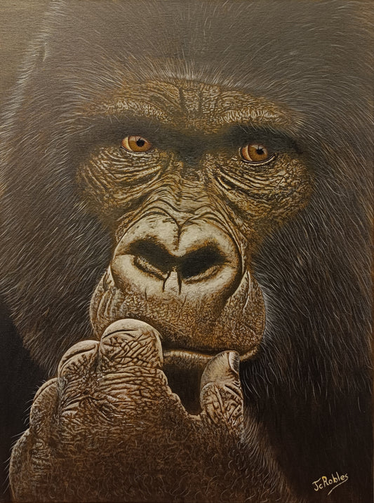 - Un gorille ému devant une œuvre d'art …